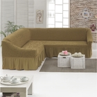 Чехол для мягкой мебели DO&CO KOSELIK, угловой диван 3-х местный, цвет кофе с молоком - Фото 1