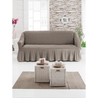 Чехол для мягкой мебели DO&CO DIVAN KILIFI, диван 3-х местный, цвет капучино - Фото 1