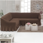 Чехол для мягкой мебели DO&CO KOSELIK, угловой диван 3-х местный, цвет шоколад - Фото 1