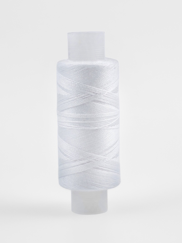 Нитки 40ЛШ, 200 м, белые №001 - Фото 1