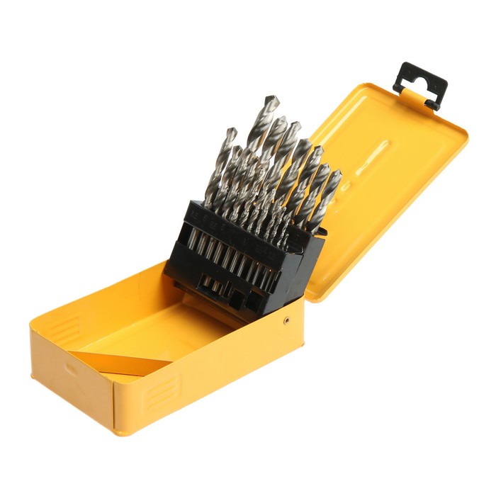 Набор сверл по металлу ТУНДРА, HSS, цилиндрический хвост., 1 - 10 мм (через 0.5 мм), 19 шт. - Фото 1