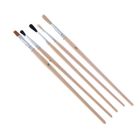 Набор кистей «Школьник», микс, «Альбатрос», 5 штук: круглая № 5 (шерсть пони), круглые № 3, 5 (шерсть козы), плоская № 4, для клея № 6 - Фото 2