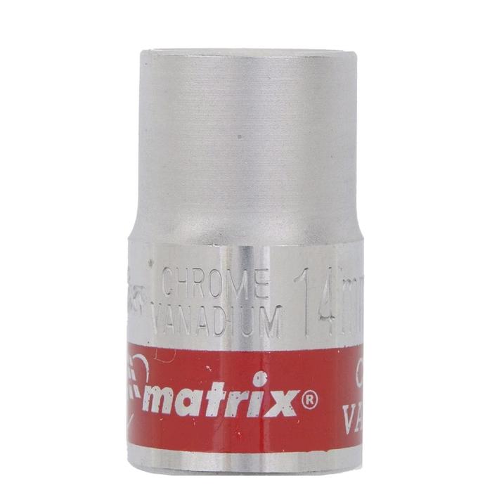 Головка торцевая  MATRIX Master 13688, 14 мм, 12-гранная, CrV, под квадрат 1/2", хромированная  1246 - Фото 1