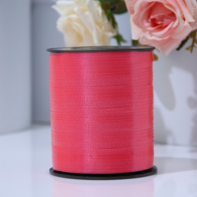 Лента упаковочная для декора, подарков и шаров, красная, 0.5 см × 500 м