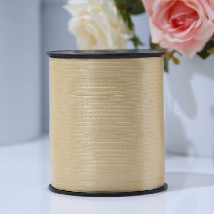 Лента для декора и подарков 0,5 см х 500 м, золотистая - Фото 1