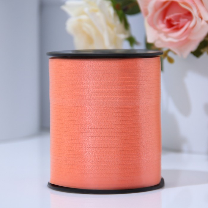 Лента для декора и подарков 0,5 см х 500 м, оранжевая - Фото 1