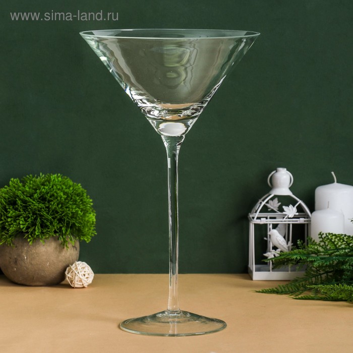 Ваза "Арамис" на высокой ножке 31х18,5см, 0,5л прозрачная - Фото 1