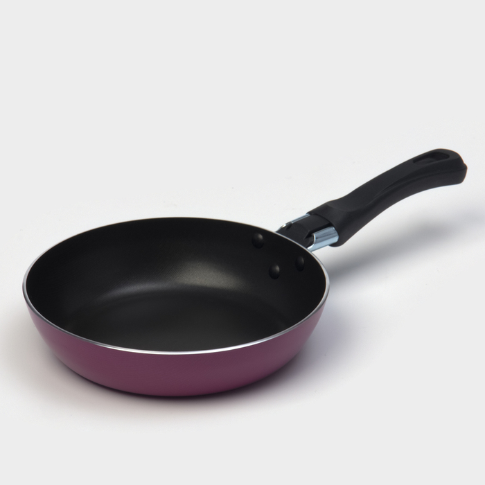 Сковорода Colibri, d=16 см, пластиковая ручка, антипригарное покрытие, алюминий, розовая - Фото 1