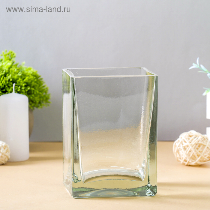 Ваза "Доминик-2" прямоугольная 8,5*10*14см, 0,75л - Фото 1