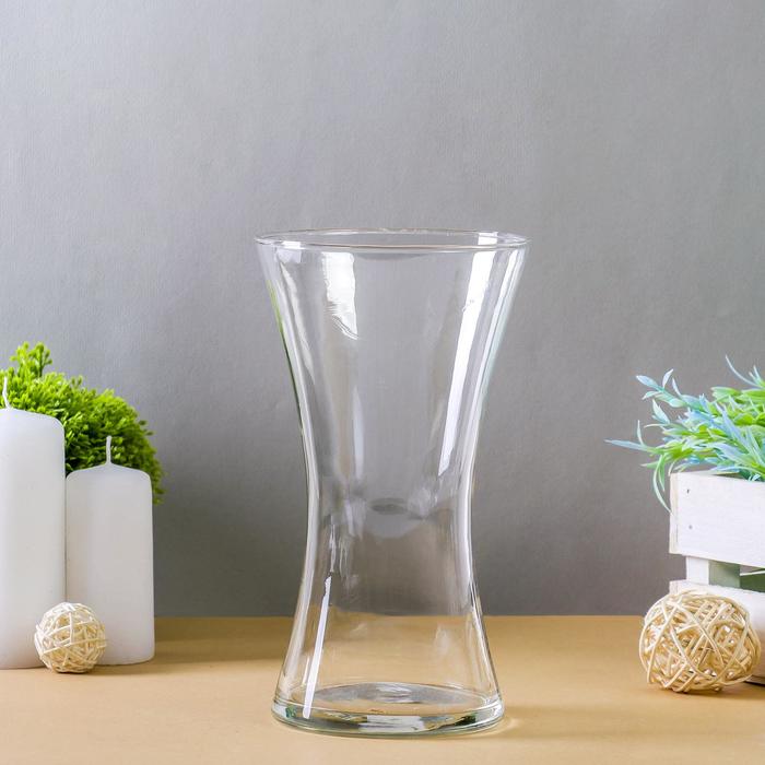 Ваза для цветов «Тициано», 870 мл, 20×11.5 см, стекло, прозрачная - Фото 1