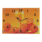 Часы настенные, серия: Кухня, "Апельсины и бокал", 25х35  см - фото 10073676