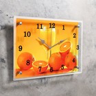 Часы настенные, серия: Кухня, "Апельсины и бокал", 25х35  см - фото 8265010