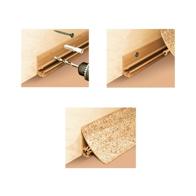 Плинтус для столешниц/ванны двусоставной «Идеал» 25×25×3000 мм, цвет слоновая кость