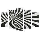 Картина модульная на подрамнике "3D зебра" 2-25х52, 2-25х66,5, 1-25х80, 80*140 см - Фото 1