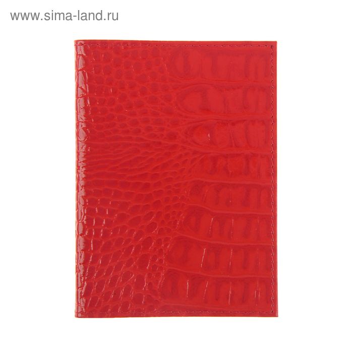 Обложка для автодокументов, цвет красный кайман - Фото 1