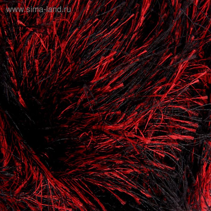 Пряжа "Decofur" 100% полиэстер 110м/100гр (1381 черно-красный) - Фото 1