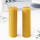 Набор свечей из вощины медовых, 12 см, 2 шт - фото 319853034