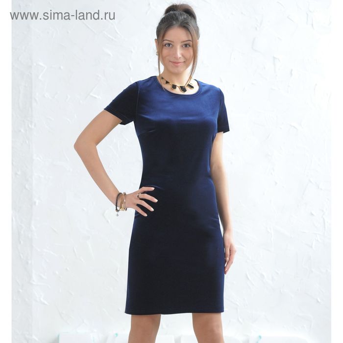 Платье женское, размер 52, цвет тёмно-синий (арт. 4226а С+) - Фото 1