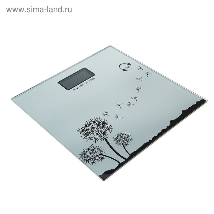 Весы электронные напольные «Одуванчик», до 180 кг, 28 × 28 см, с подсветкой, серебристые - Фото 1