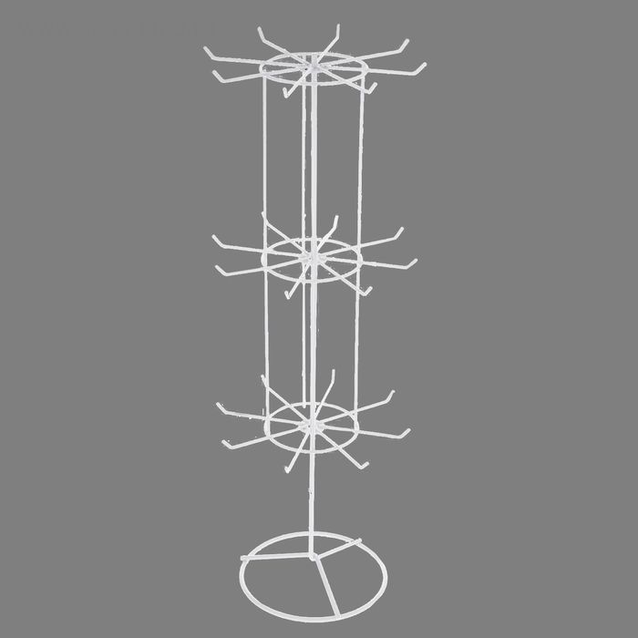 Вертушка, 3 яруса по 8 крючков, белая, 16×16×61 - Фото 1