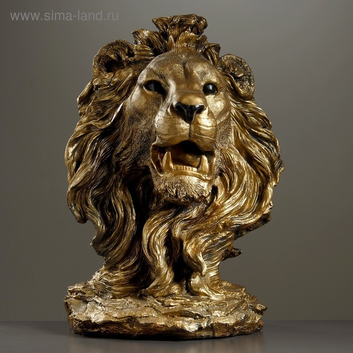 Фигура "Голова льва" огромная 43х33х68см бронза - Фото 1
