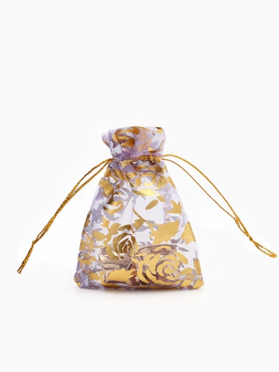 Мешочек подарочный «Розы золотистые», 7×9 см, фиолетовый