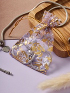 Мешочек подарочный «Розы золотистые», 7×9 см, фиолетовый - Фото 2