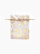 Мешочек подарочный «Розы золотистые», 7×9 см, фиолетовый - Фото 4