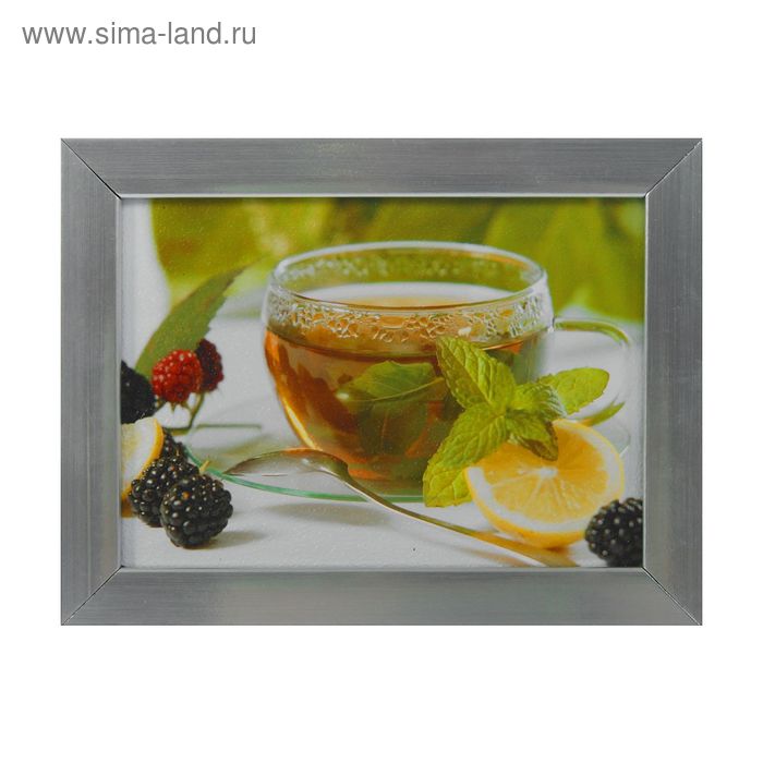 Картина "Чай с лимоном и мятой"  20х15см рамка МИКС - Фото 1