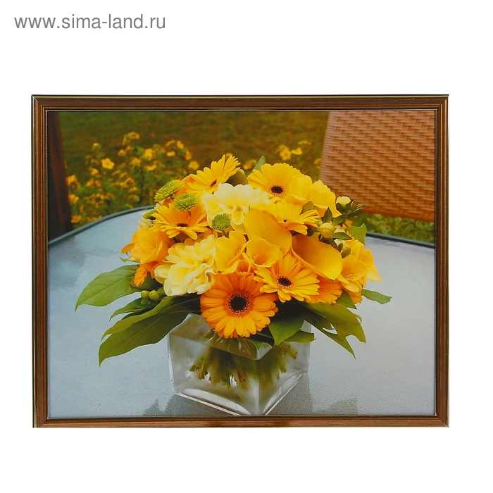 Картина "Жёлтые цветы в вазе"  53*43см - Фото 1