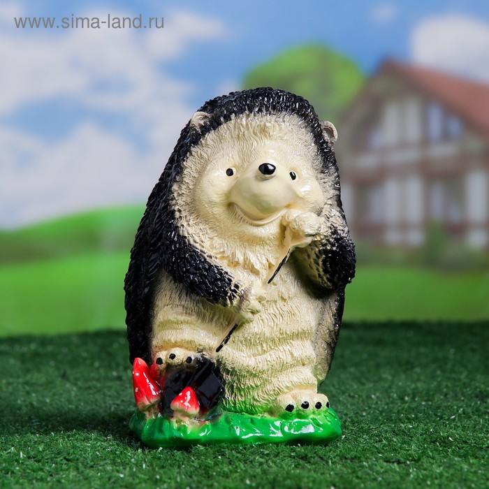Садовая фигура "Ёжик с лопатой" малый 11х12х21см - Фото 1