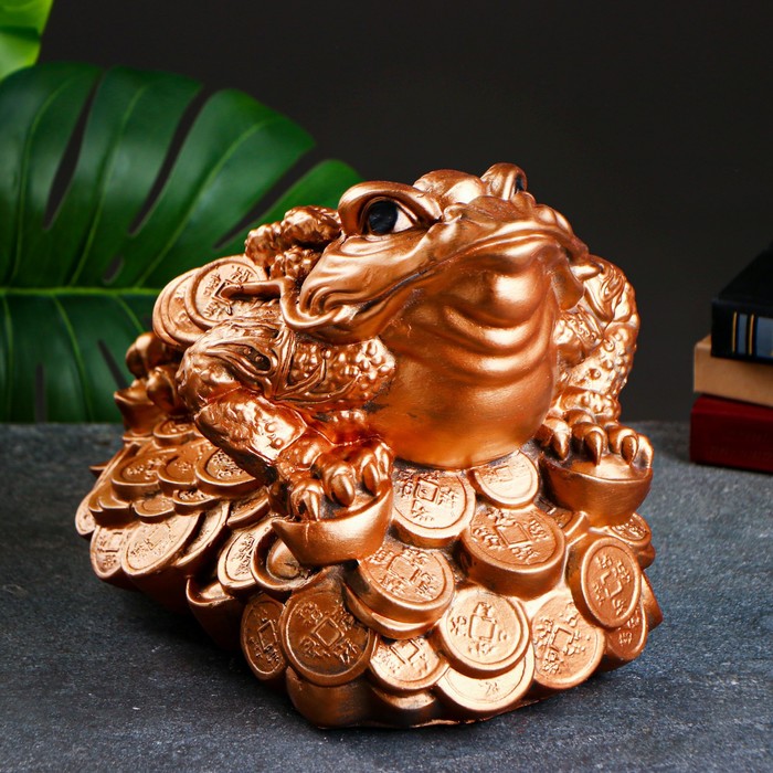 Фигура "Лягушка на монетах" большая 24х36х25см - Фото 1