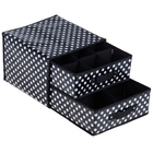 Короб для хранения «Горошек», 2 выдвижных ящика (4 и 9 ячеек), 30×30×22 см, цвет чёрно-белый - Фото 2
