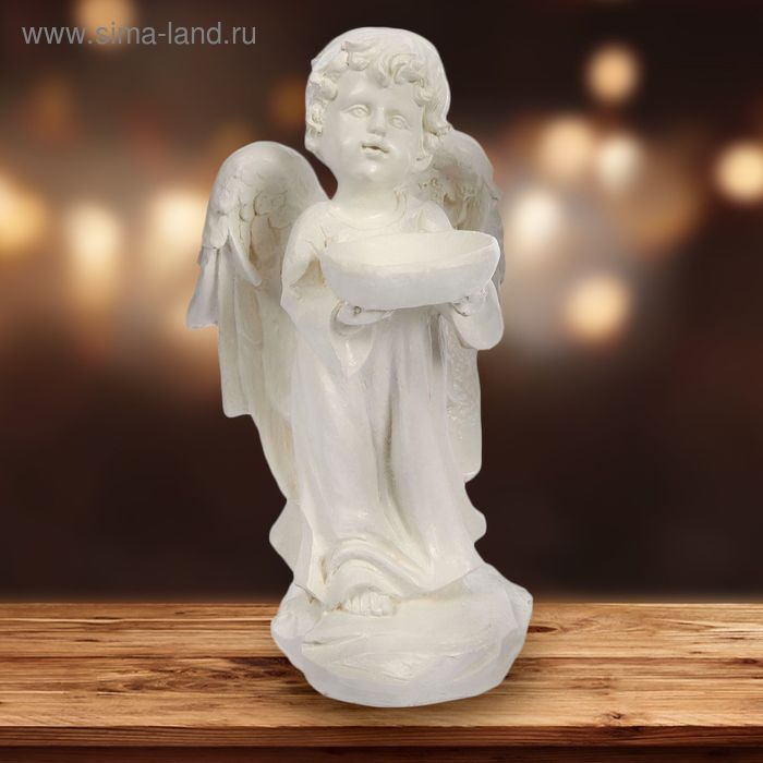 Фигура "Ангел с чашей" стоя 20х18х37см - Фото 1