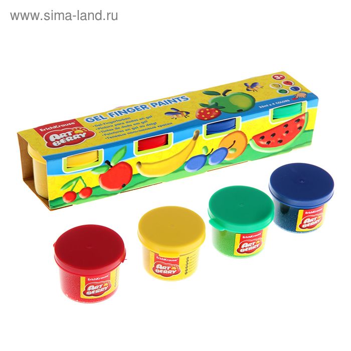 Краски пальчиковые набор 4 цвета*35 мл Artberry - Фото 1