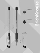 Ручка шариковая ErichKrause. ULTRA-30, чёрный стержень, игольчатый узел 0.7 мм, резиновый упор - Фото 3