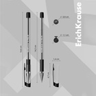 Ручка шариковая ErichKrause ULTRA-30, игольчатый узел 0.7 мм, чернила чёрные, резиновый держатель, длина линии письма 2000 метров 1241268 - фото 3974655