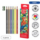 Карандаши 6 цветов ErichKrause ArtBerry премиум, утолщенные, дерево, шестигранные, 5.0 мм грифель, картонная упаковка, европодвес, ТОЧИЛКА В ПОДАРОК - Фото 1