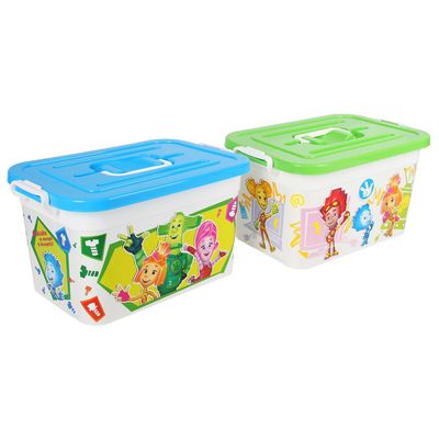 Контейнер для игрушек "Фиксики" с крышкой и ручками, 10 л, МИКС