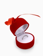 Футляр бархатный под кольцо/серьги «Подарочек», 5×5×6, цвет красный, вставка белая - Фото 2