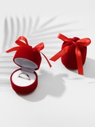 Футляр бархатный под кольцо/серьги «Подарочек», 5×5×6, цвет красный, вставка белая - Фото 7