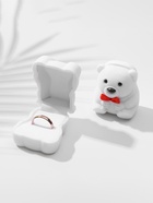 Футляр новогодний под кольцо "Мишка" 5*4,5, цвет белый - фото 809432913