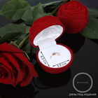 Футляр бархатный под кольцо «Роза» без листьев, 4,5×3,5, цвет красный - фото 6005707