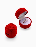 Футляр под кольцо, серёжки «Роза», без листьев, бархатный, 4.5×3.5 см, красный - Фото 1