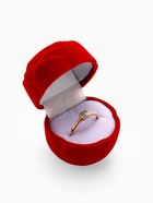 Футляр под кольцо, серёжки «Роза», без листьев, бархатный, 4.5×3.5 см, красный - Фото 2