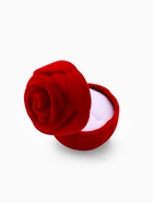 Футляр под кольцо, серёжки «Роза», без листьев, бархатный, 4.5×3.5 см, красный - Фото 4