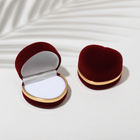 Футляр под кольцо, серьги «Сердце», бархатный, 4×5 см, бордовый с золотом - Фото 7