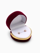 Футляр под кольцо, серьги «Сердце», бархатный, 4×5 см, бордовый с золотом - Фото 2