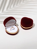 Футляр под кольцо, серьги «Сердце», бархатный, 4×5 см, бордовый с золотом - Фото 9