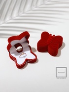 Футляр под серьги, кольцо «Бабочка», бархатный, 5×5.5 см, красный - Фото 8